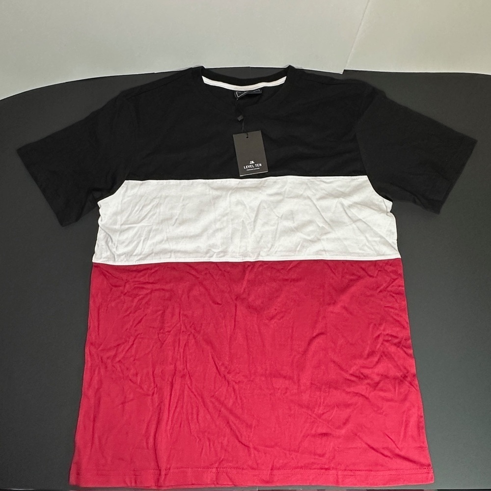 Level Ten Men's Colorblock Crew Neck T-Shirt Multicolor Size M